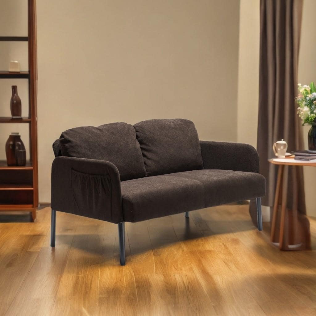 2 Seater Polyester Fabric Sofa, Modern Loveseat Sofa, Comfy Small Couches for Small Space Living Room, Bedroom, Office
