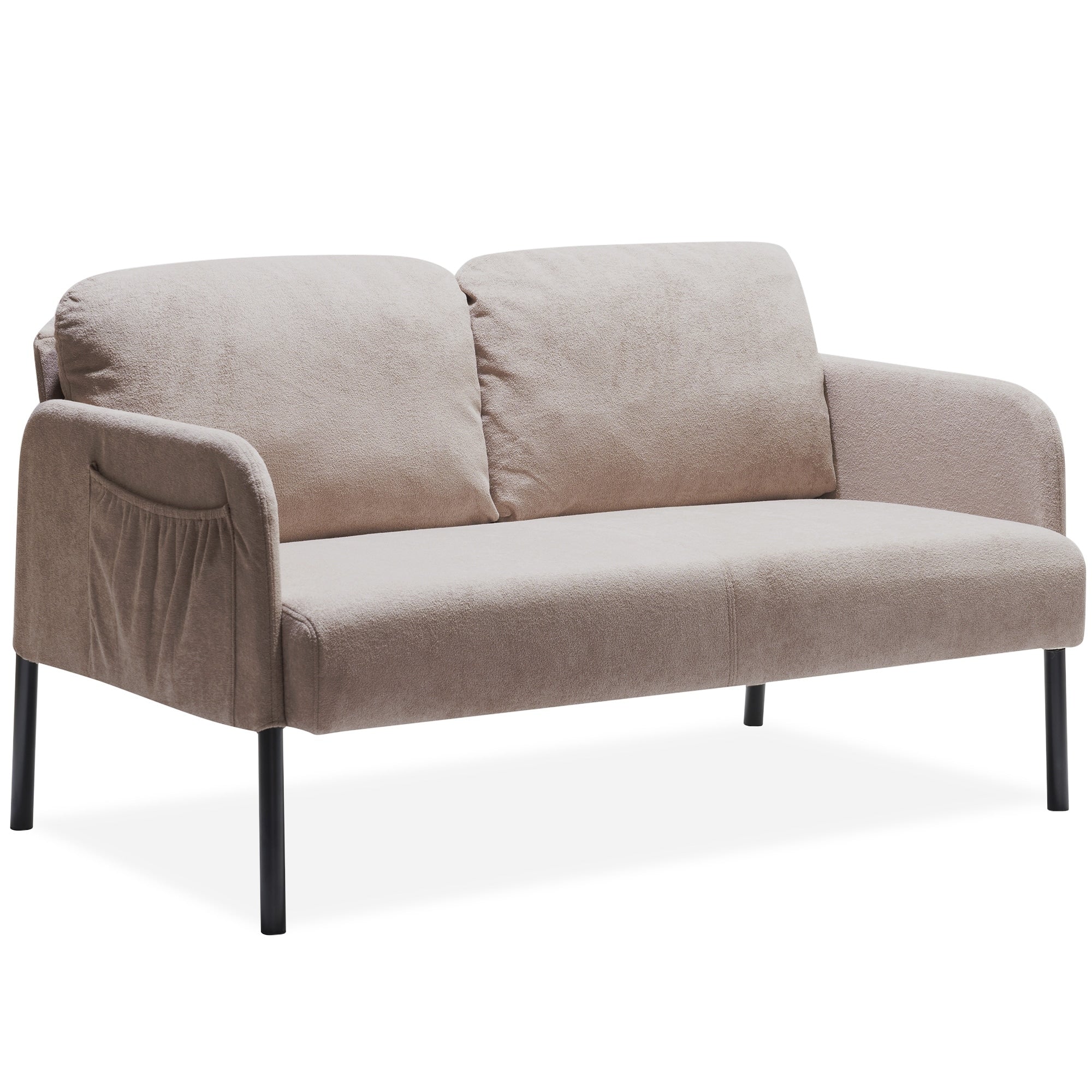 2 Seater Polyester Fabric Sofa, Modern Loveseat Sofa, Comfy Small Couches for Small Space Living Room, Bedroom, Office