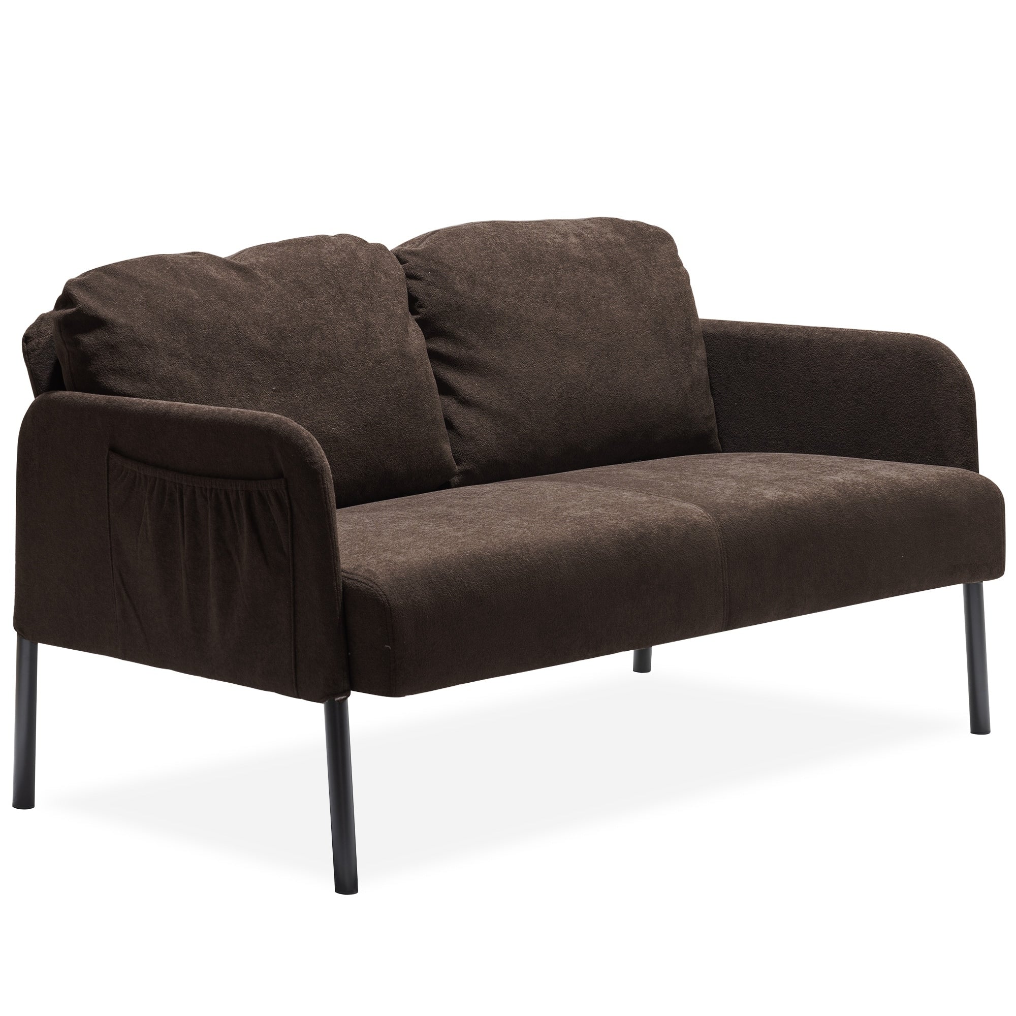 2 Seater Polyester Fabric Sofa, Modern Loveseat Sofa, Comfy Small Couches for Small Space Living Room, Bedroom, Office