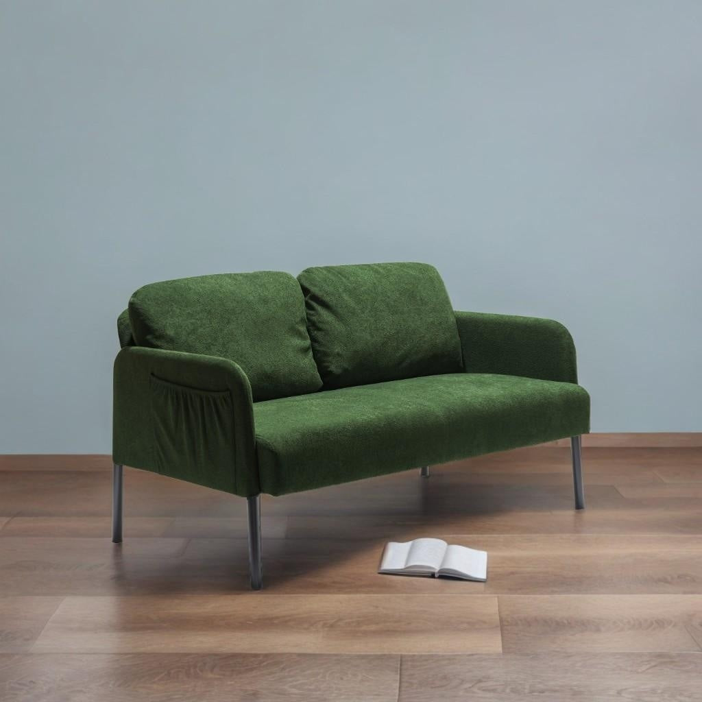 2 Seater Polyester Fabric Sofa, Modern Loveseat Sofa, Comfy Small Couches for Small Space Living Room, Bedroom, Office