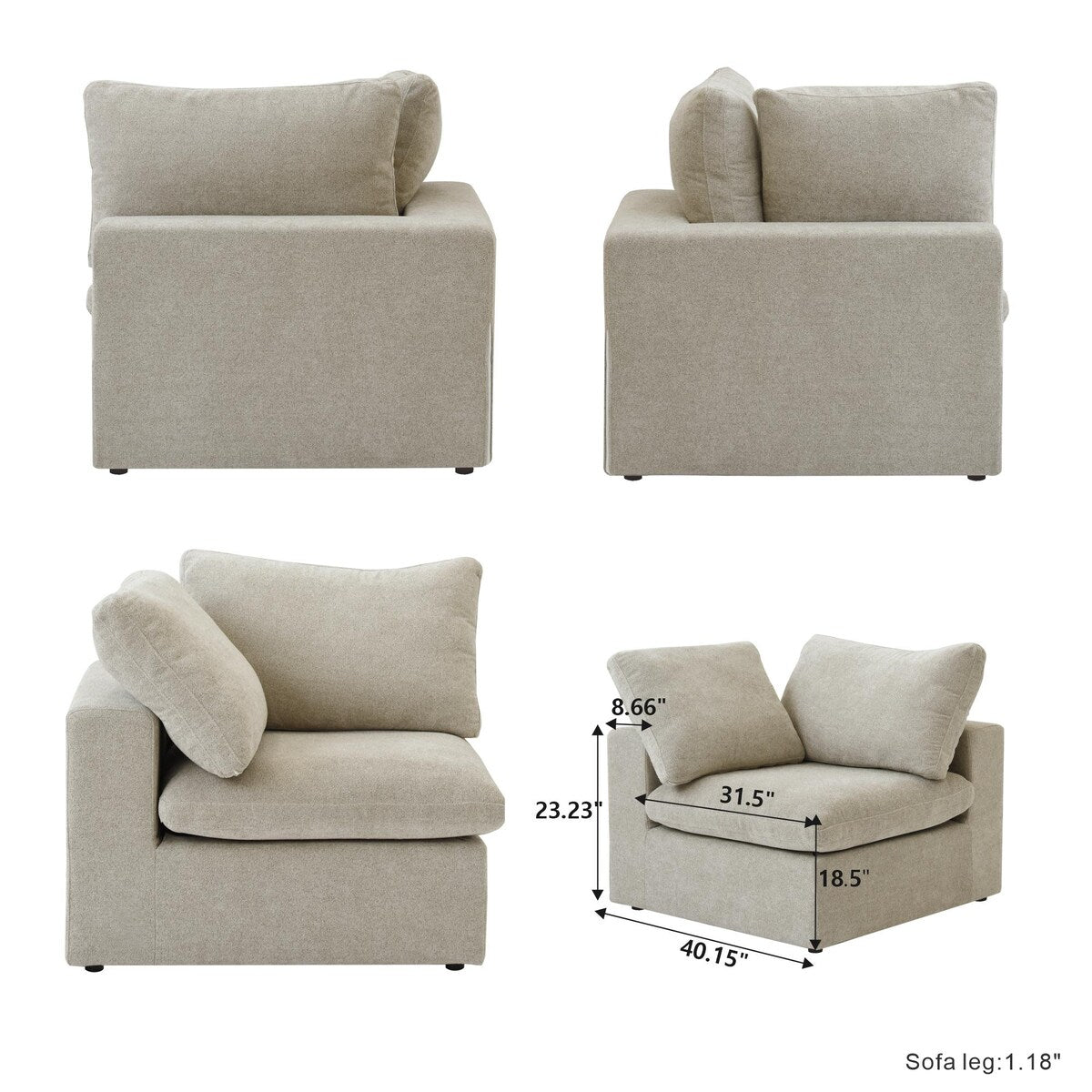 2 Seater Sofa Couch with Pillows for Living Room