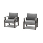 2-Seats Outdoor Aluminum Sofas Chairs with Grey Cushions