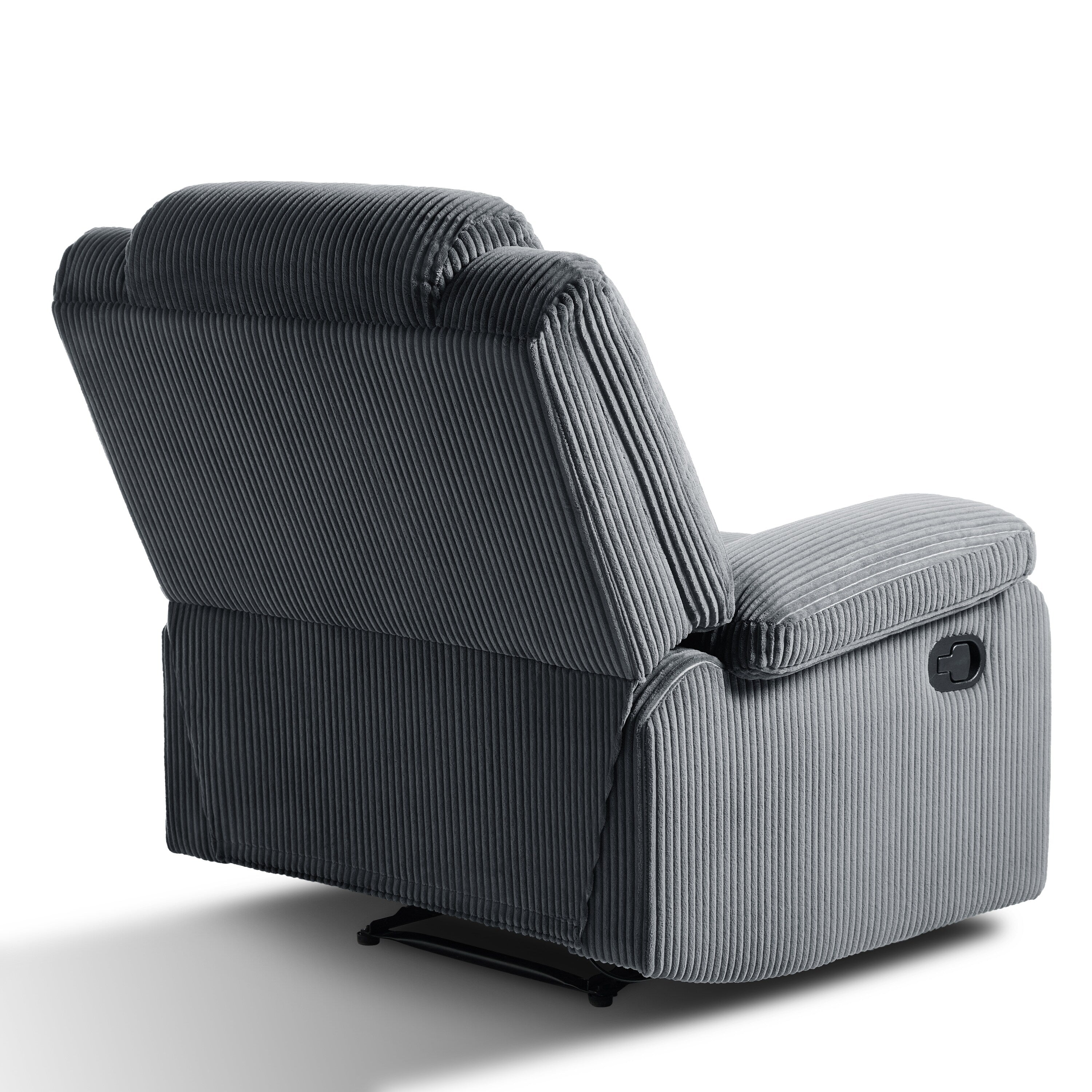 2 Set Corduroy Manual Recliner Glider Club Chair with Footrest