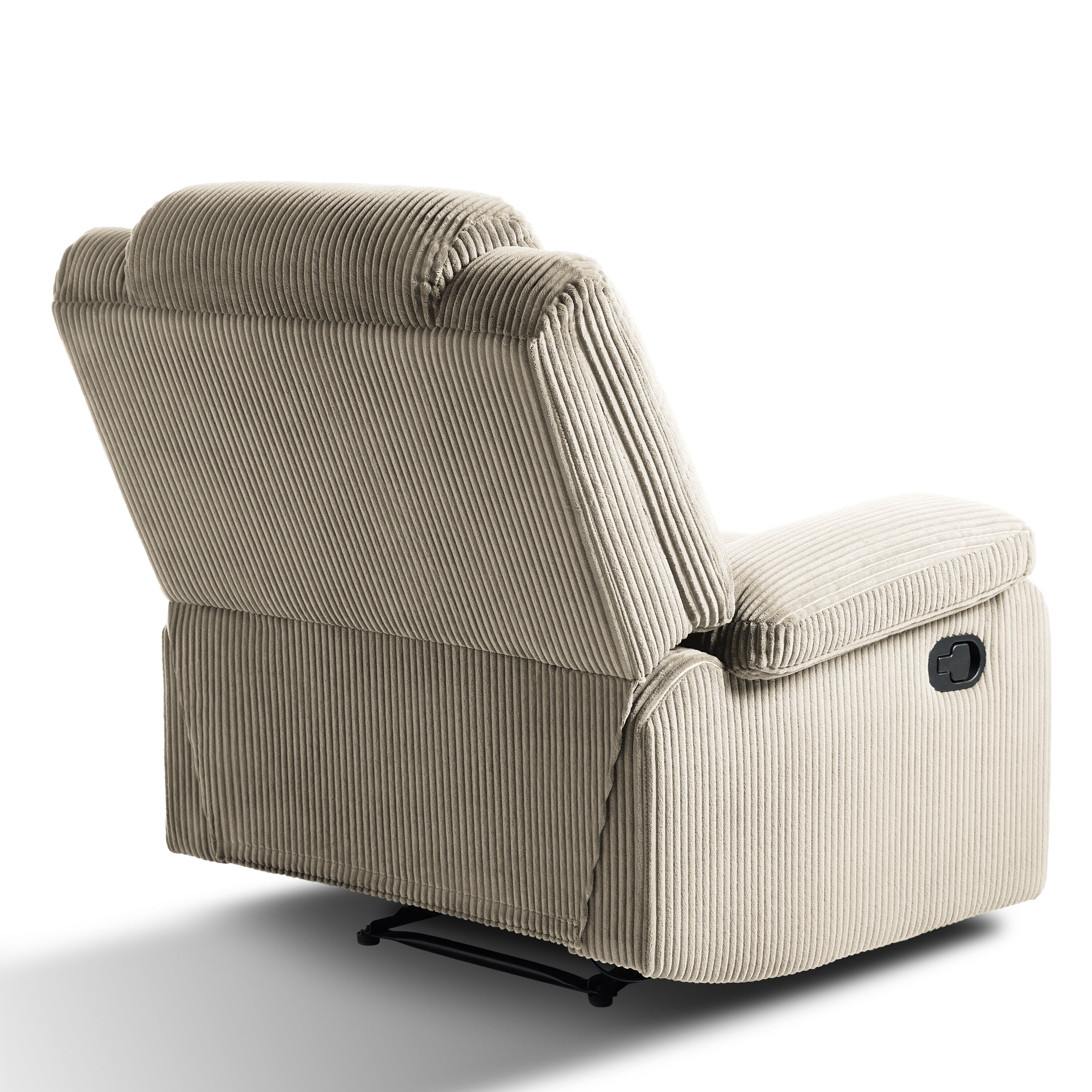 2 Set Corduroy Manual Recliner Glider Club Chair with Footrest