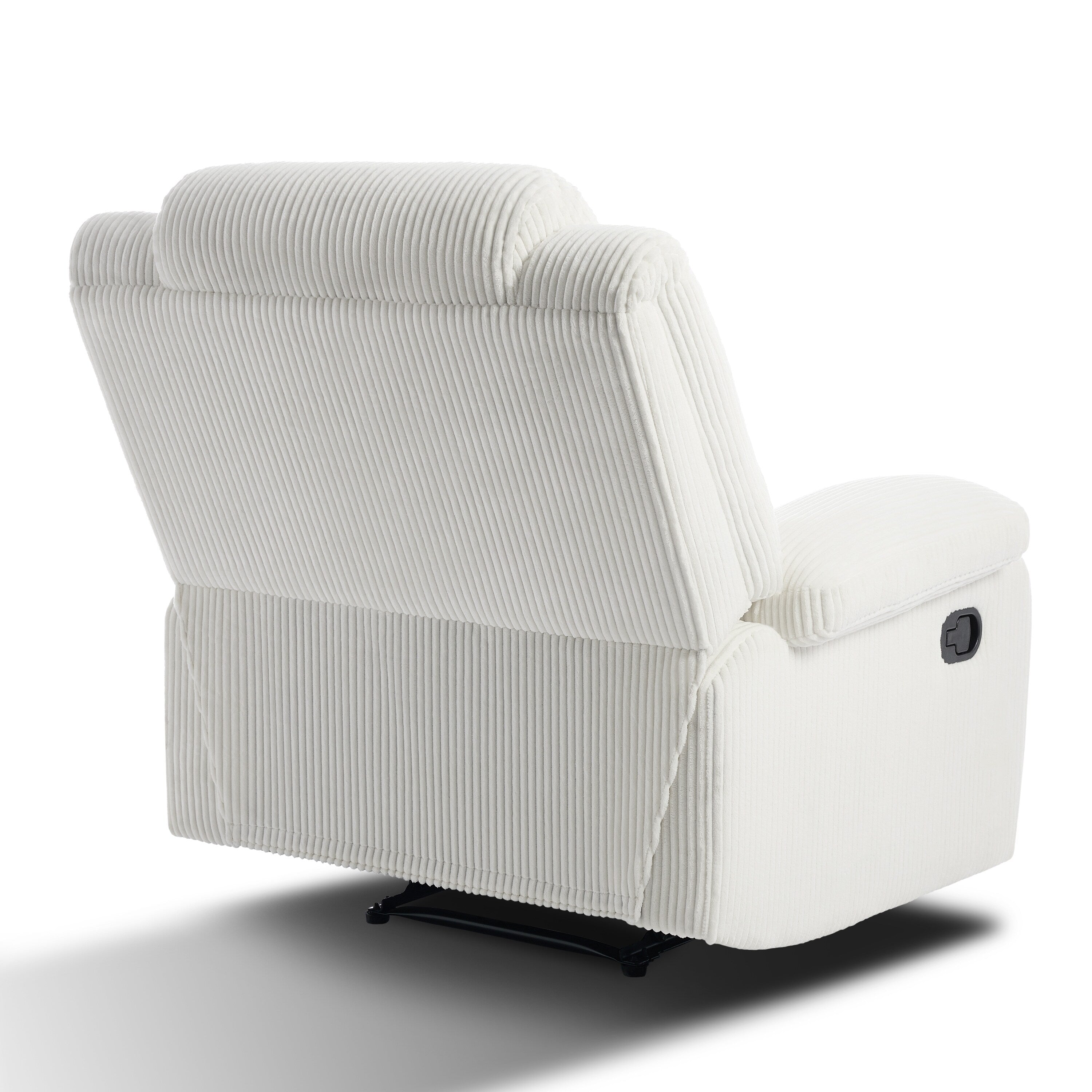 2 Set Corduroy Manual Recliner Glider Club Chair with Footrest