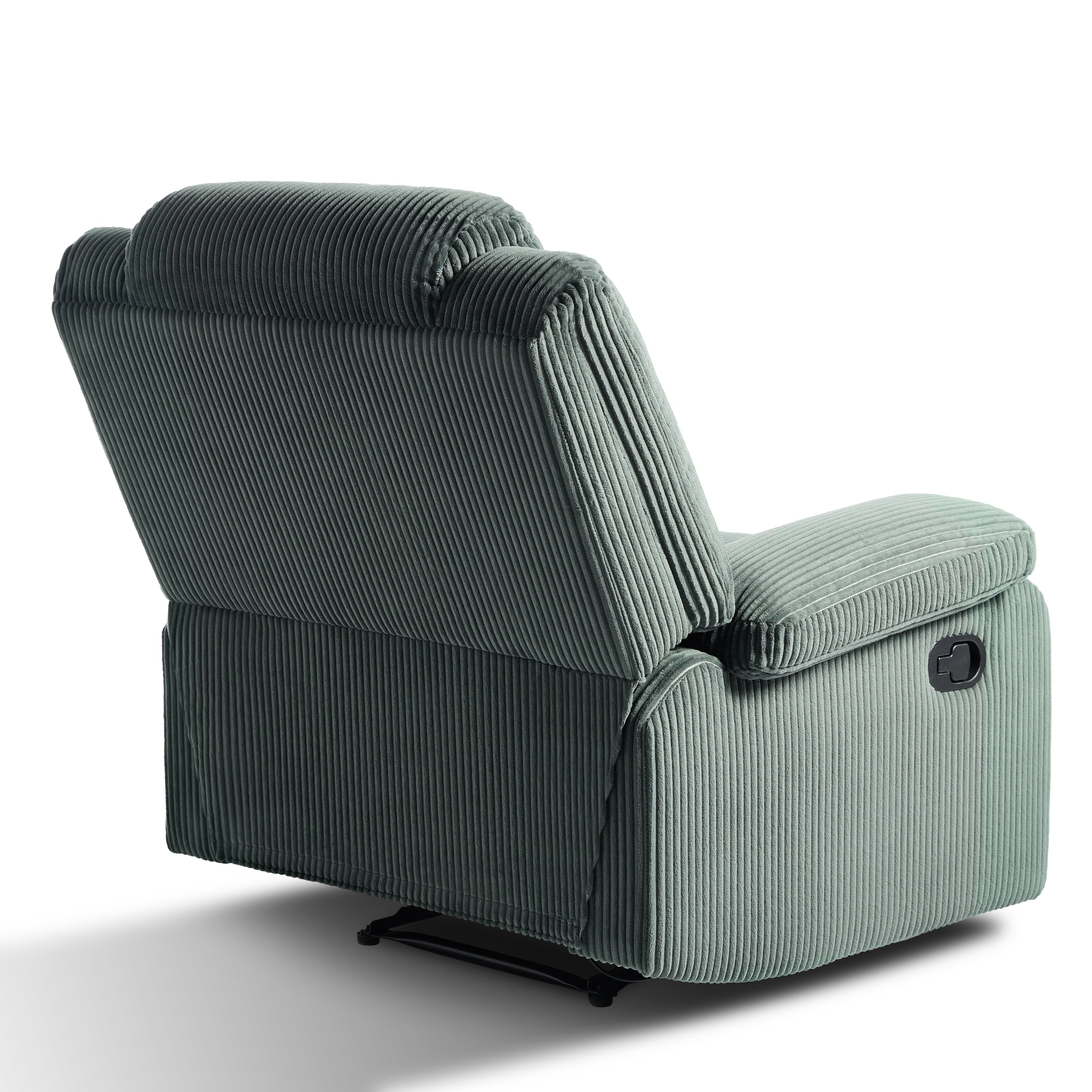 2 Set Corduroy Manual Recliner Glider Club Chair with Footrest