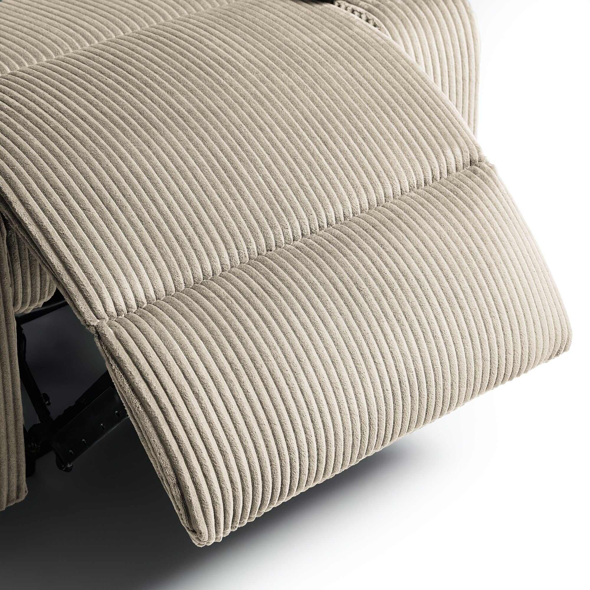 2 Set Corduroy Manual Recliner Glider Club Chair with Footrest