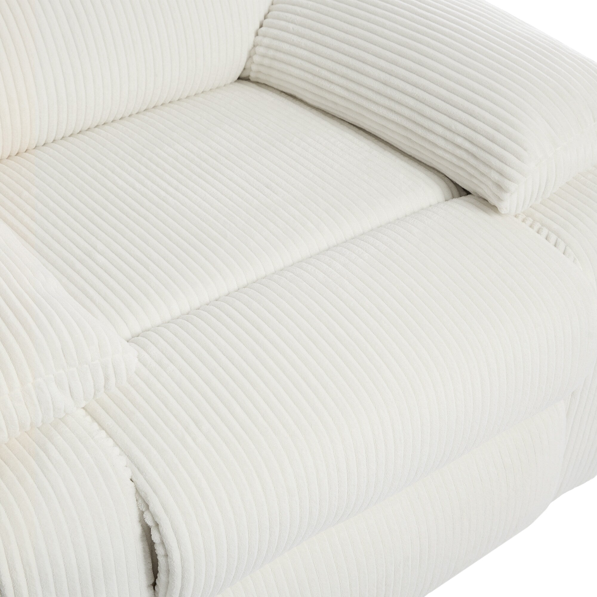 2 Set Corduroy Manual Recliner Glider Club Chair with Footrest
