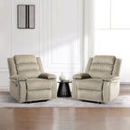 2 Set Modern Corduroy Manual Recliner Chair, Oversize Accent Chair Recliner with Wide Armrest