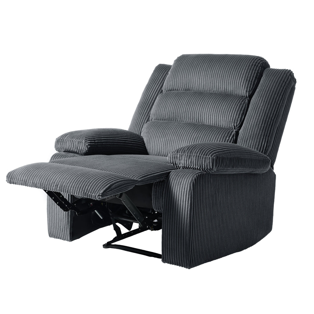 2 Set Modern Corduroy Manual Recliner Chair, Oversize Accent Chair Recliner with Wide Armrest