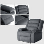 2 Set Modern Corduroy Manual Recliner Chair, Oversize Accent Chair Recliner with Wide Armrest