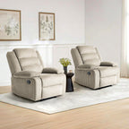 2 Set Modern Corduroy Manual Recliner Chair, Oversize Accent Chair Recliner with Wide Armrest