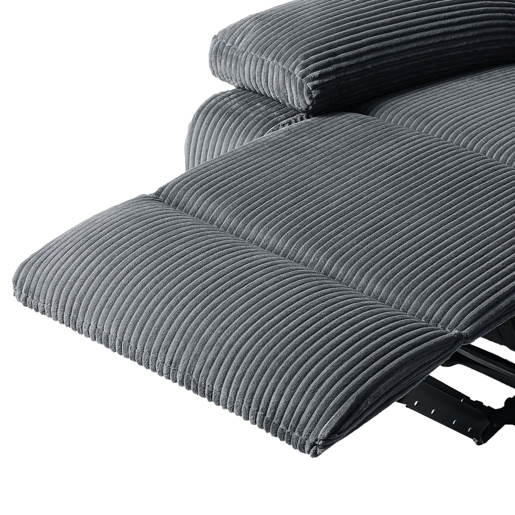 2 Set Modern Corduroy Manual Recliner Chair, Oversize Accent Chair Recliner with Wide Armrest