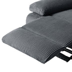 2 Set Modern Corduroy Manual Recliner Chair, Oversize Accent Chair Recliner with Wide Armrest