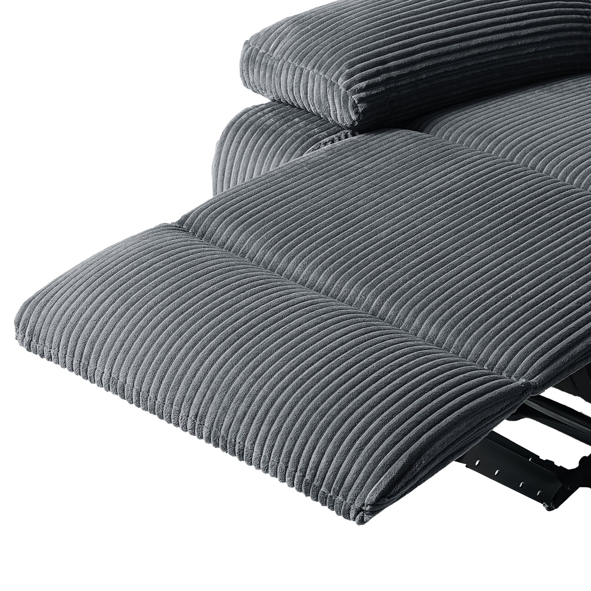 2 Set Modern Corduroy Manual Recliner Chair, Oversize Accent Chair Recliner with Wide Armrest