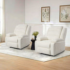2 Set Modern Corduroy Manual Recliner Chair, Oversize Accent Chair Recliner with Wide Armrest