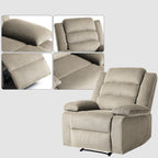 2 Set Modern Corduroy Manual Recliner Chair, Oversize Accent Chair Recliner with Wide Armrest