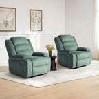 2 Set Modern Corduroy Manual Recliner Chair, Oversize Accent Chair Recliner with Wide Armrest
