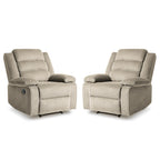2 Set Modern Corduroy Manual Recliner Chair, Oversize Accent Chair Recliner with Wide Armrest