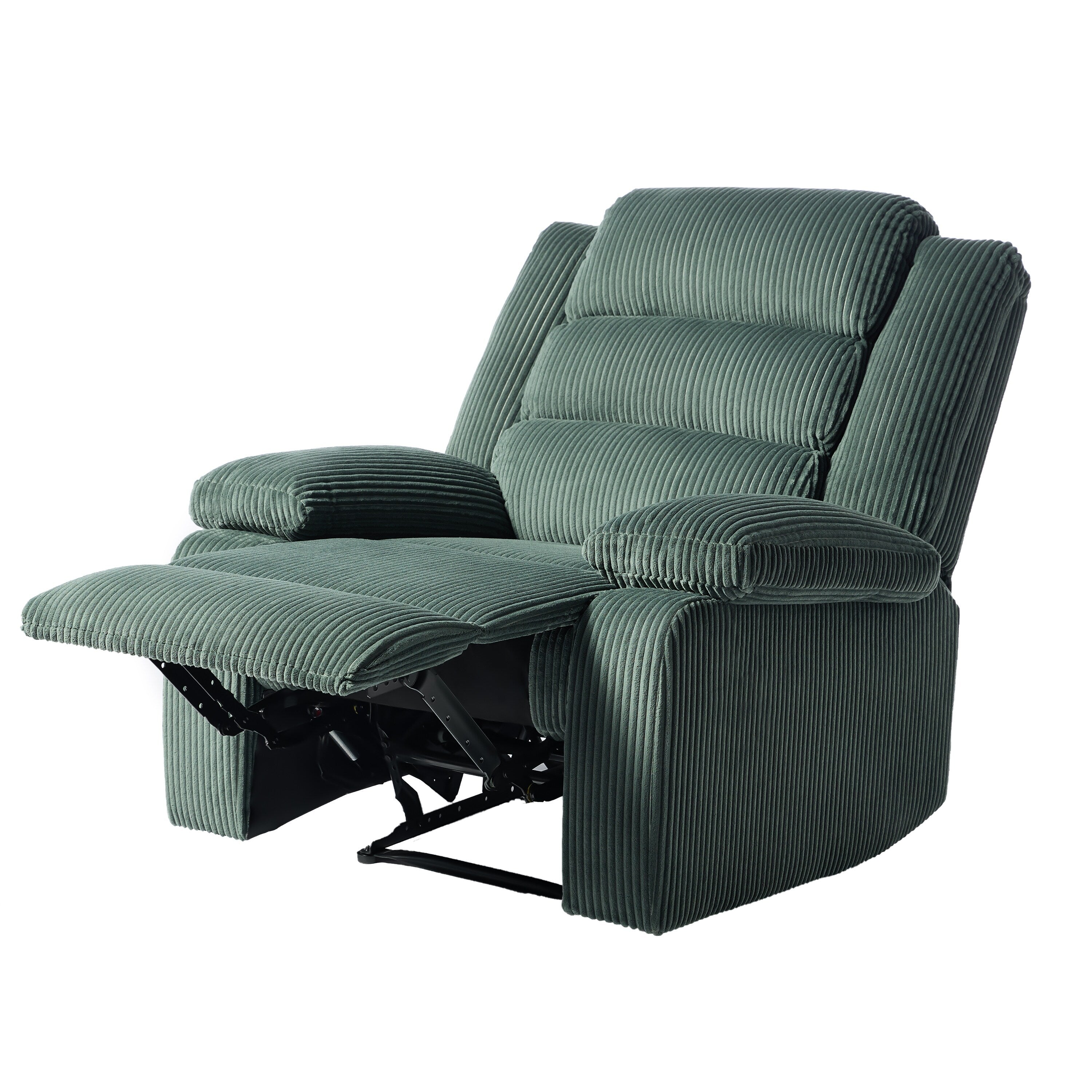2 Set Modern Corduroy Manual Recliner Chair, Oversize Accent Chair Recliner with Wide Armrest