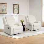 2 Set Modern Corduroy Manual Recliner Chair, Oversize Accent Chair Recliner with Wide Armrest