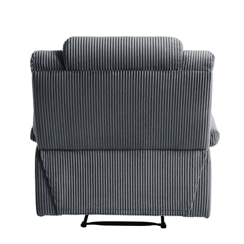 2 Set Modern Corduroy Manual Recliner Chair, Oversize Accent Chair Recliner with Wide Armrest