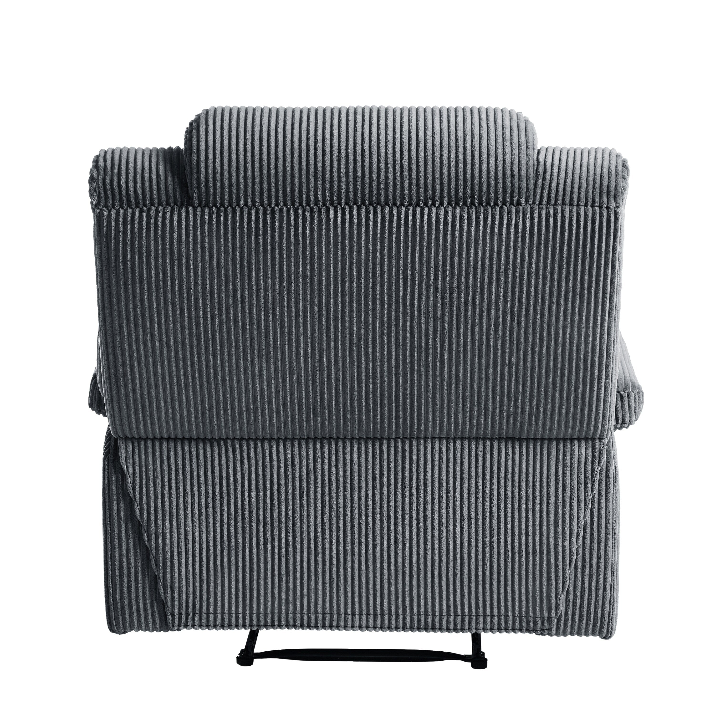 2 Set Modern Corduroy Manual Recliner Chair, Oversize Accent Chair Recliner with Wide Armrest