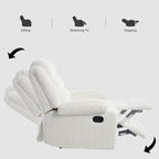 2 Set Modern Corduroy Manual Recliner Chair, Oversize Accent Chair Recliner with Wide Armrest