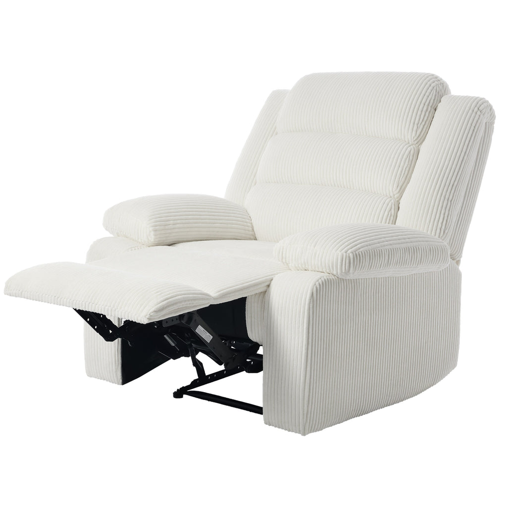 2 Set Modern Corduroy Manual Recliner Chair, Oversize Accent Chair Recliner with Wide Armrest