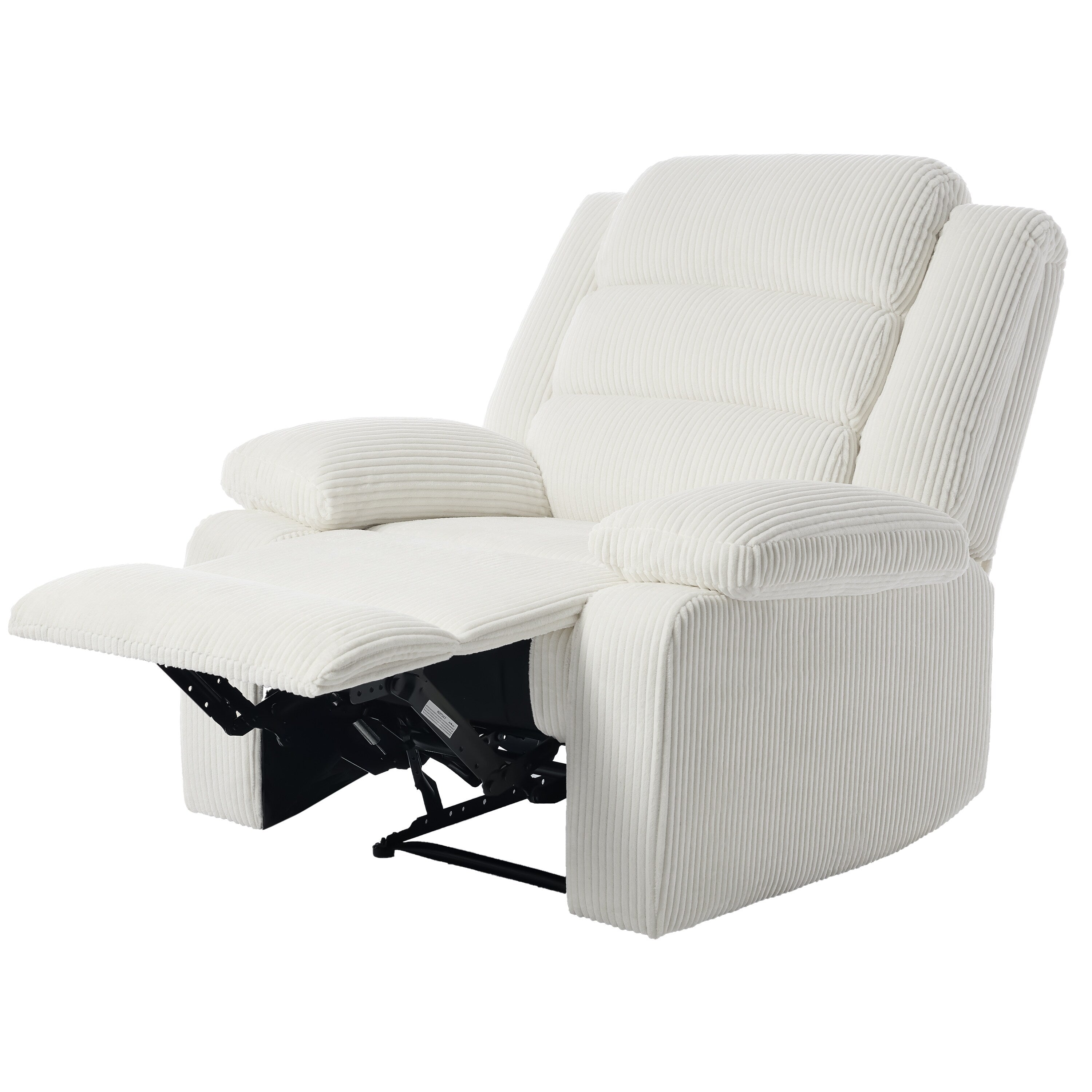 2 Set Modern Corduroy Manual Recliner Chair, Oversize Accent Chair Recliner with Wide Armrest
