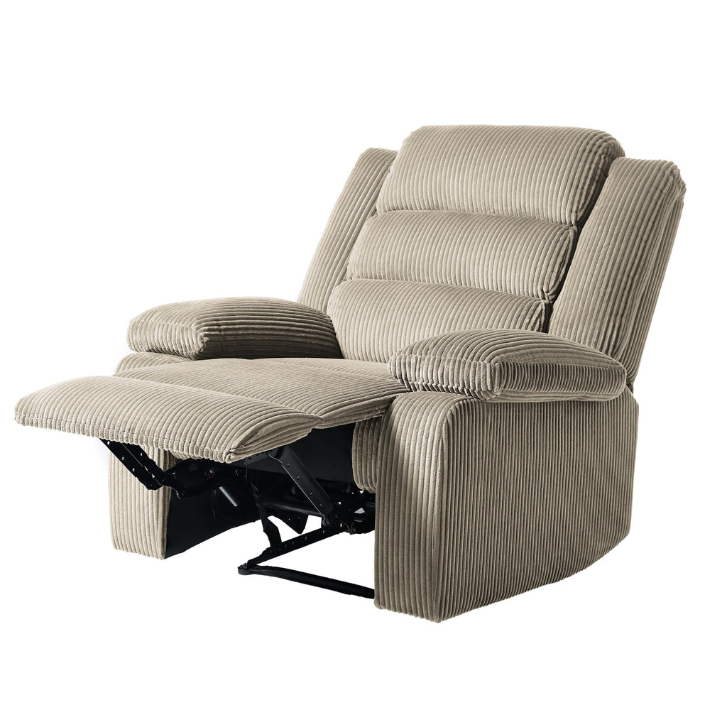 2 Set Modern Corduroy Manual Recliner Chair, Oversize Accent Chair Recliner with Wide Armrest