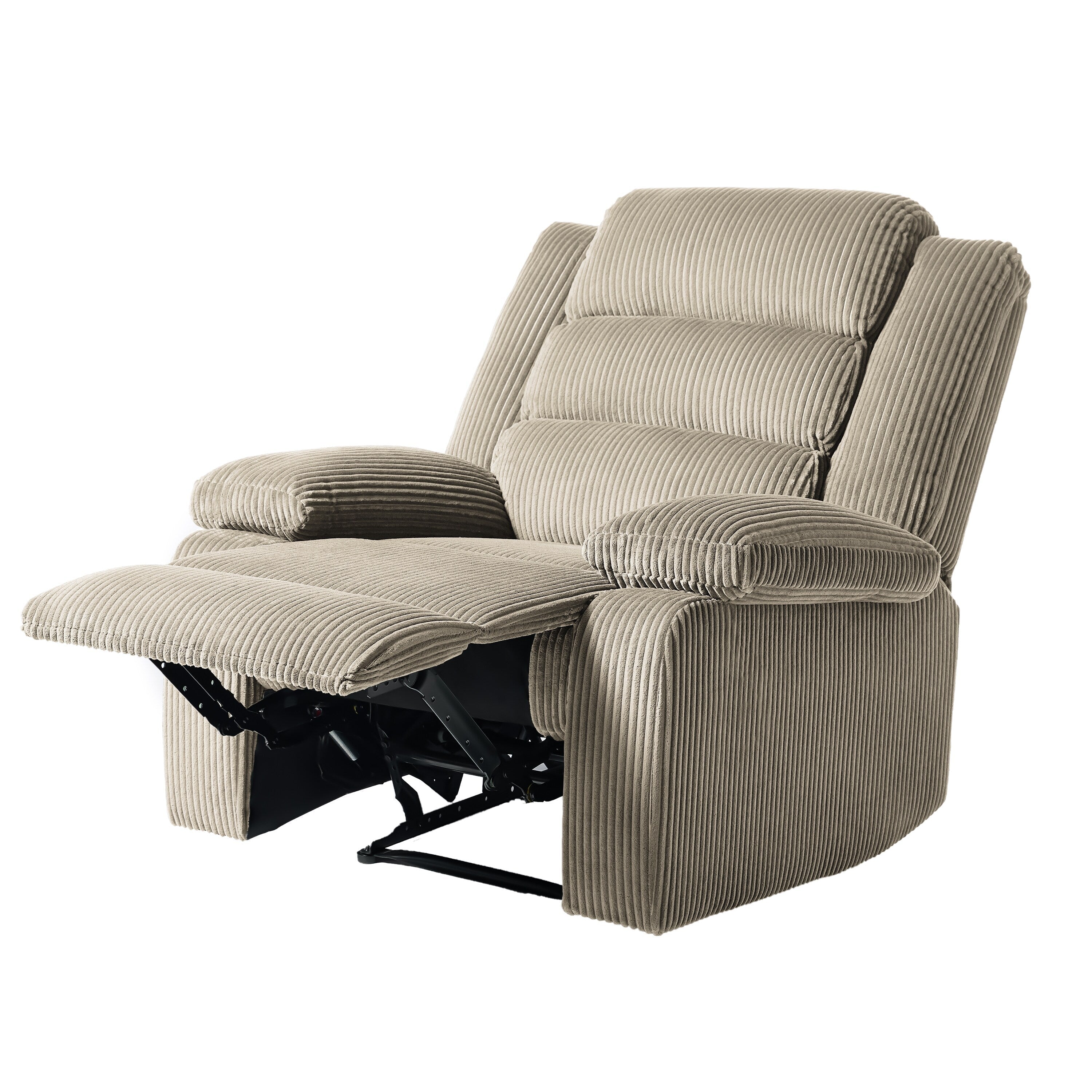 2 Set Modern Corduroy Manual Recliner Chair, Oversize Accent Chair Recliner with Wide Armrest