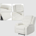 2 Set Modern Corduroy Manual Recliner Chair, Oversize Accent Chair Recliner with Wide Armrest