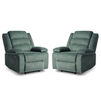 2 Set Modern Corduroy Manual Recliner Chair, Oversize Accent Chair Recliner with Wide Armrest