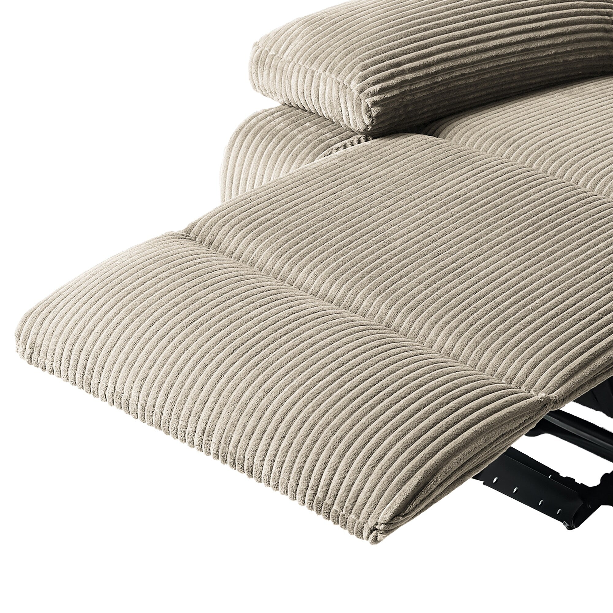 2 Set Modern Corduroy Manual Recliner Chair, Oversize Accent Chair Recliner with Wide Armrest