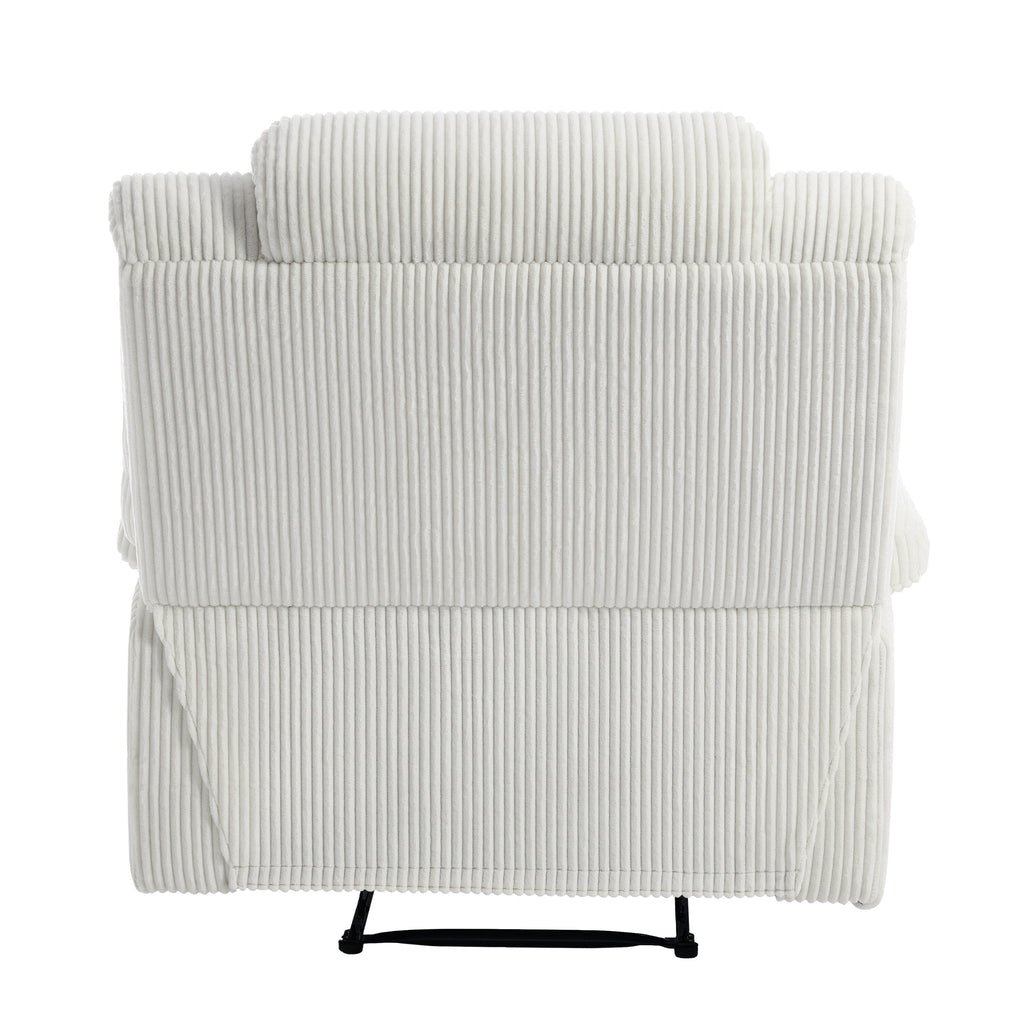 2 Set Modern Corduroy Manual Recliner Chair, Oversize Accent Chair Recliner with Wide Armrest