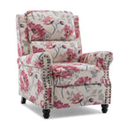 2 Set Nail-head Padded Seat Pushback Recliner Chair
