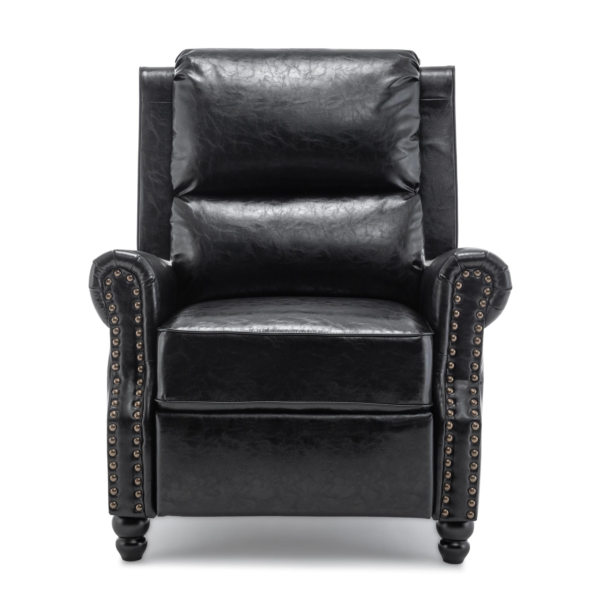 2 Set Nail-head Padded Seat Pushback Recliner Chair