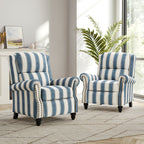2 Set Nail-head Padded Seat Pushback Recliner Chair