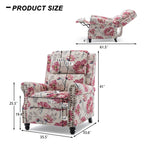 2 Set Nail-head Padded Seat Pushback Recliner Chair