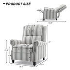 2 Set Nail-head Padded Seat Pushback Recliner Chair