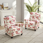 2 Set Nail-head Padded Seat Pushback Recliner Chair