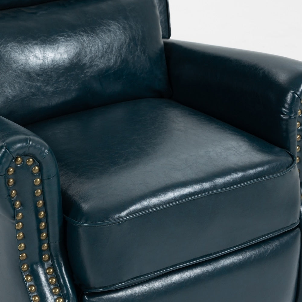 2 Set Nail-head Padded Seat Pushback Recliner Chair