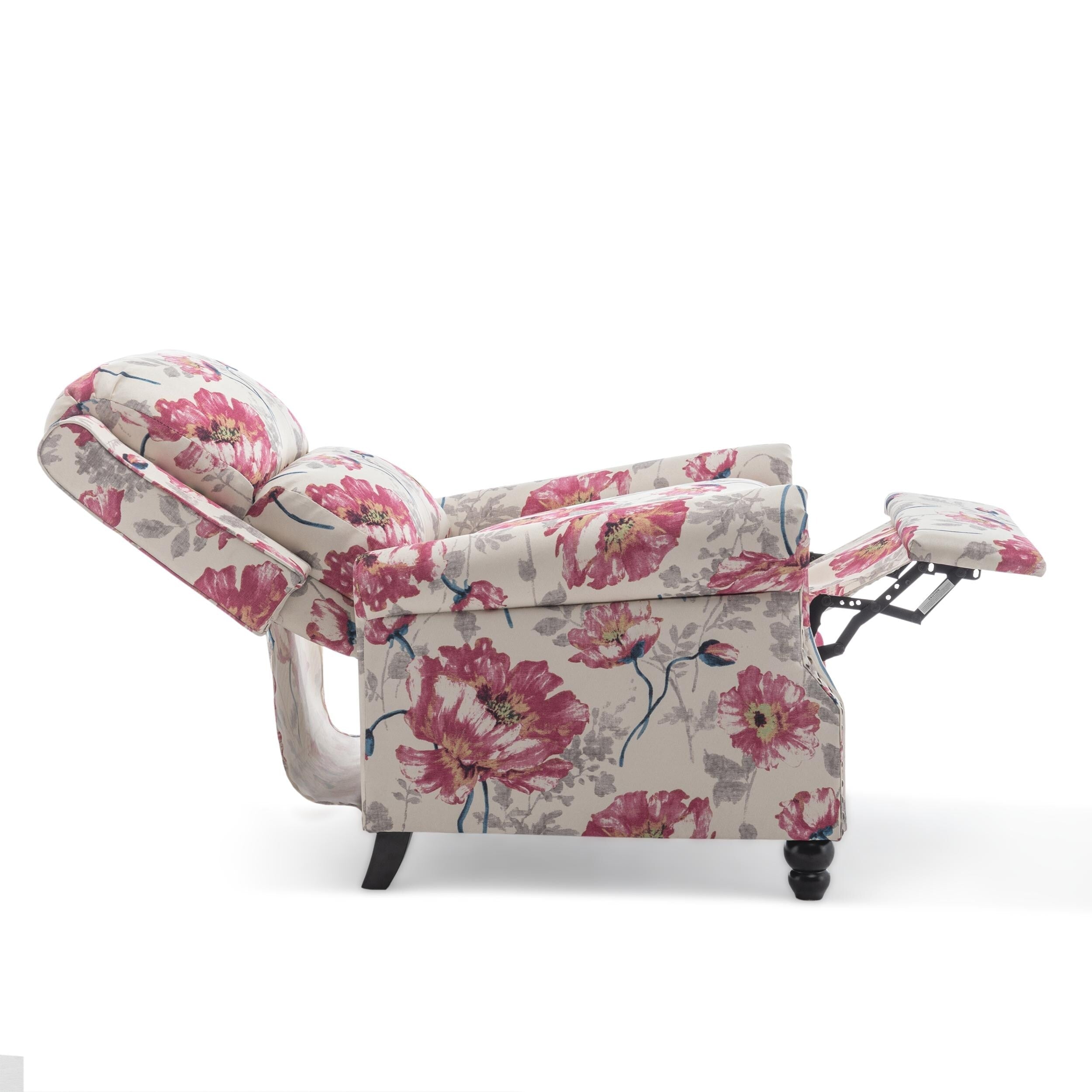 2 Set Nail-head Padded Seat Pushback Recliner Chair