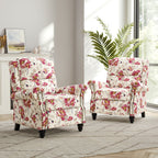 2 Set Nail-head Padded Seat Pushback Recliner Chair
