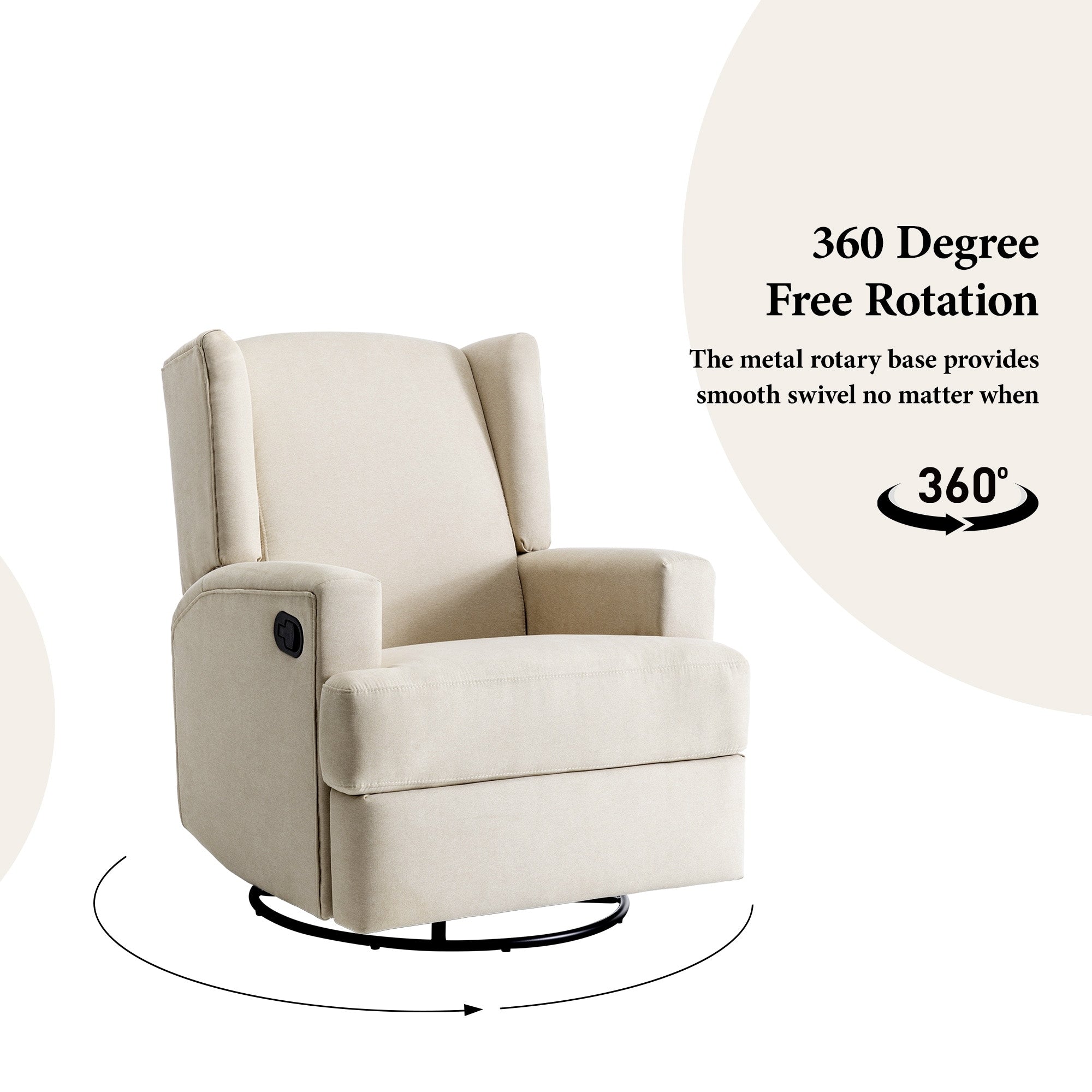 2 Set Upholstered Chenille/Boucle Swivel Glider Rocker Recliner