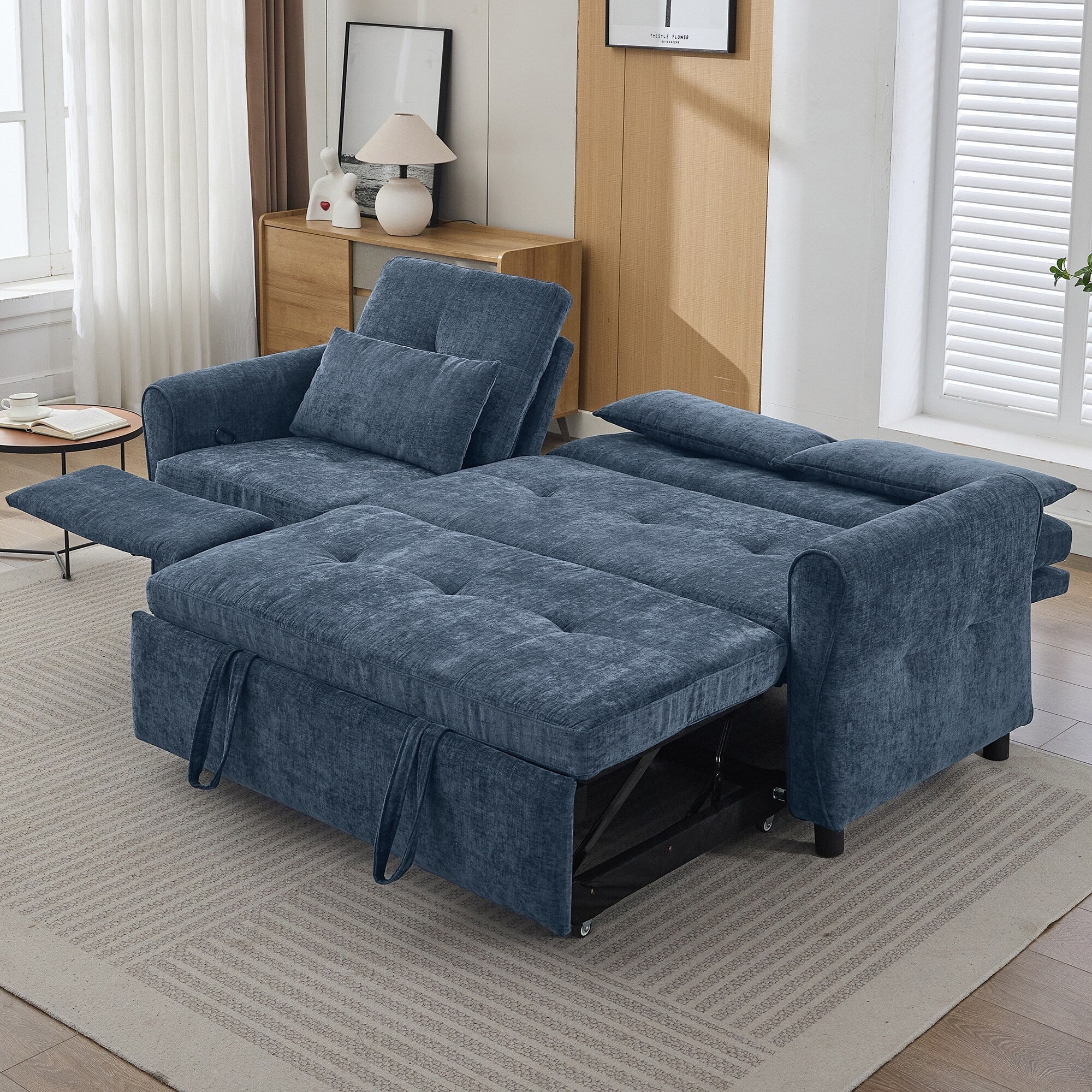2-in-1 Sofa 82 Three-seater Sofa with a Sofa Bed and a Reversible Recliner Sofa for Living Room