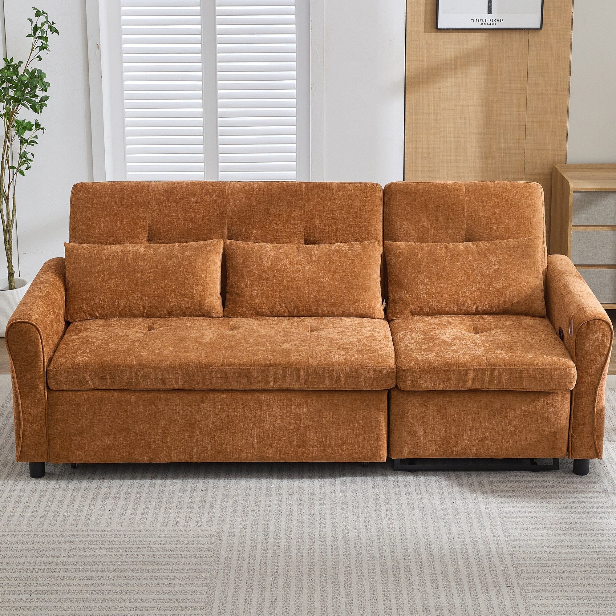 2-in-1 Sofa 82 Three-seater Sofa with a Sofa Bed and a Reversible Recliner Sofa for Living Room