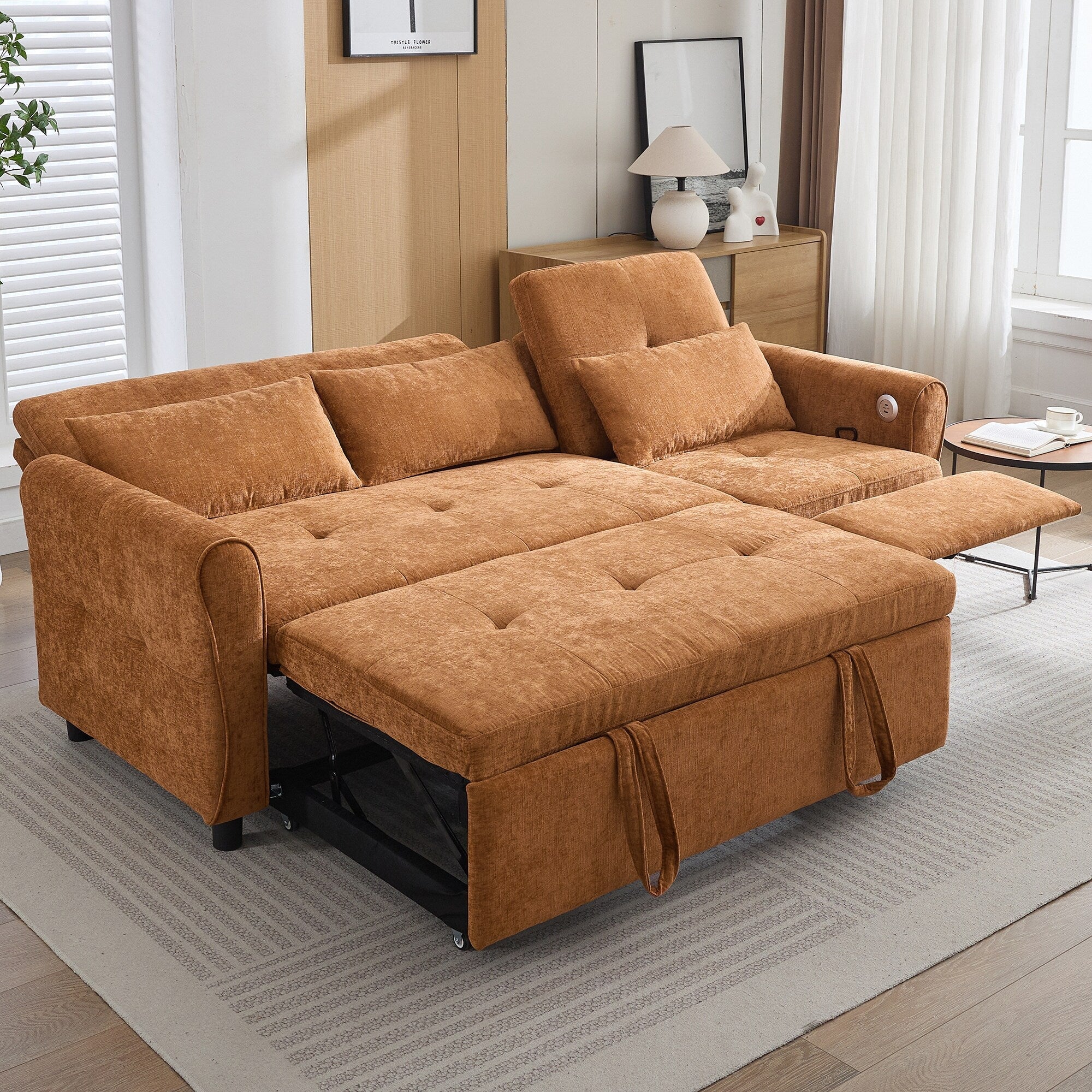 2-in-1 Sofa 82 Three-seater Sofa with a Sofa Bed and a Reversible Recliner Sofa for Living Room