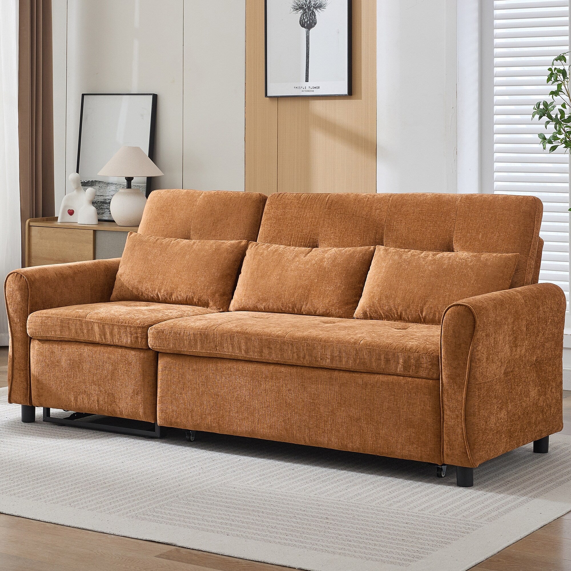 2-in-1 Sofa 82 Three-seater Sofa with a Sofa Bed and a Reversible Recliner Sofa for Living Room